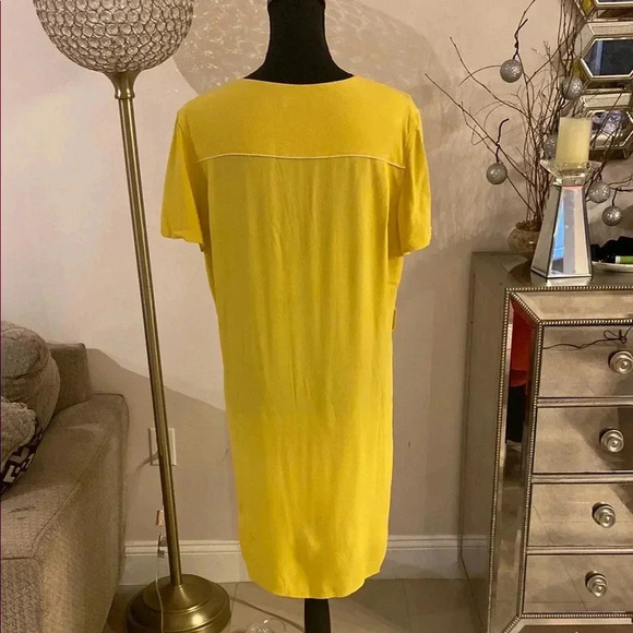 Rag &bone Sunny Yellow Wrap V-Neck Knee-Length Dress size medium - Picture 4 of 6